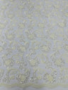 Pamela Floral Lace Polyester Fabric - Floral Corded Embroidered Sequin Lace, 50-54" Width (1 Yard)