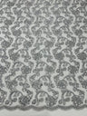 Pamela Floral Lace Polyester Fabric - Floral Corded Embroidered Sequin Lace, 50-54" Width (1 Yard)