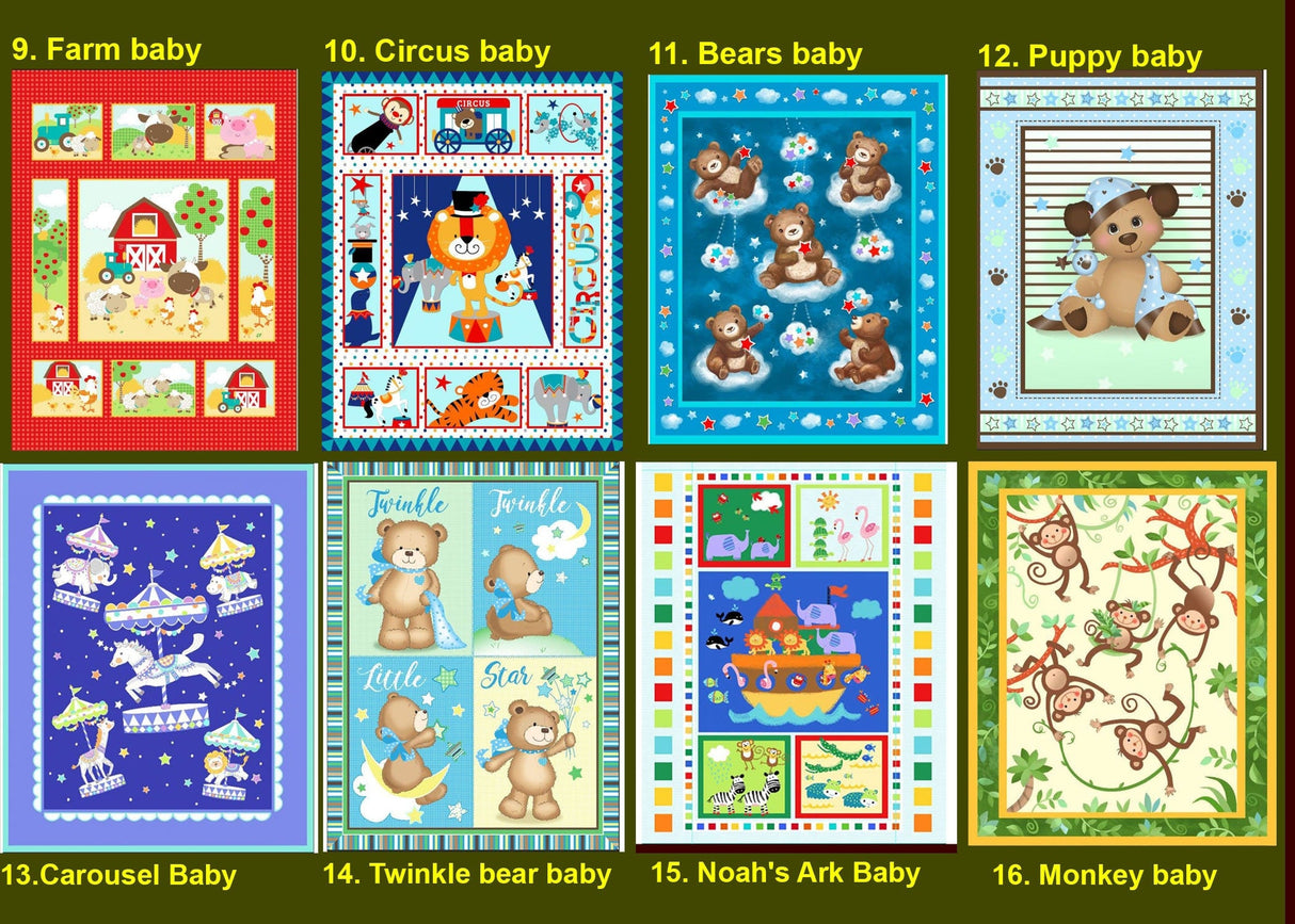 Fabric Panel Baby Quilt Baby Shower Gift MDG 36 x 45