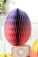 14" Paper Honeycomb Ombre Egg – Festive Hanging Seasonal Decor