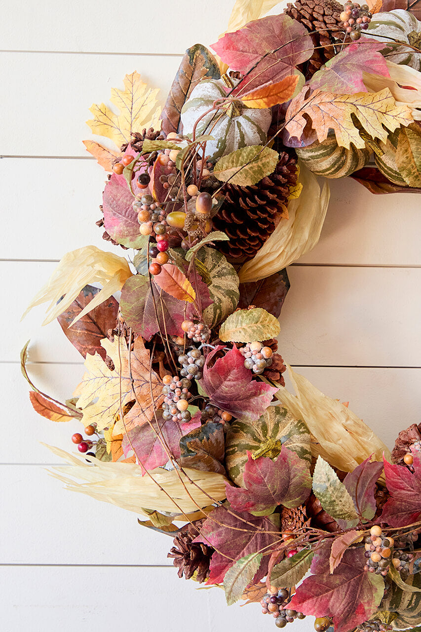 25” Farmhouse Autumn Wreath