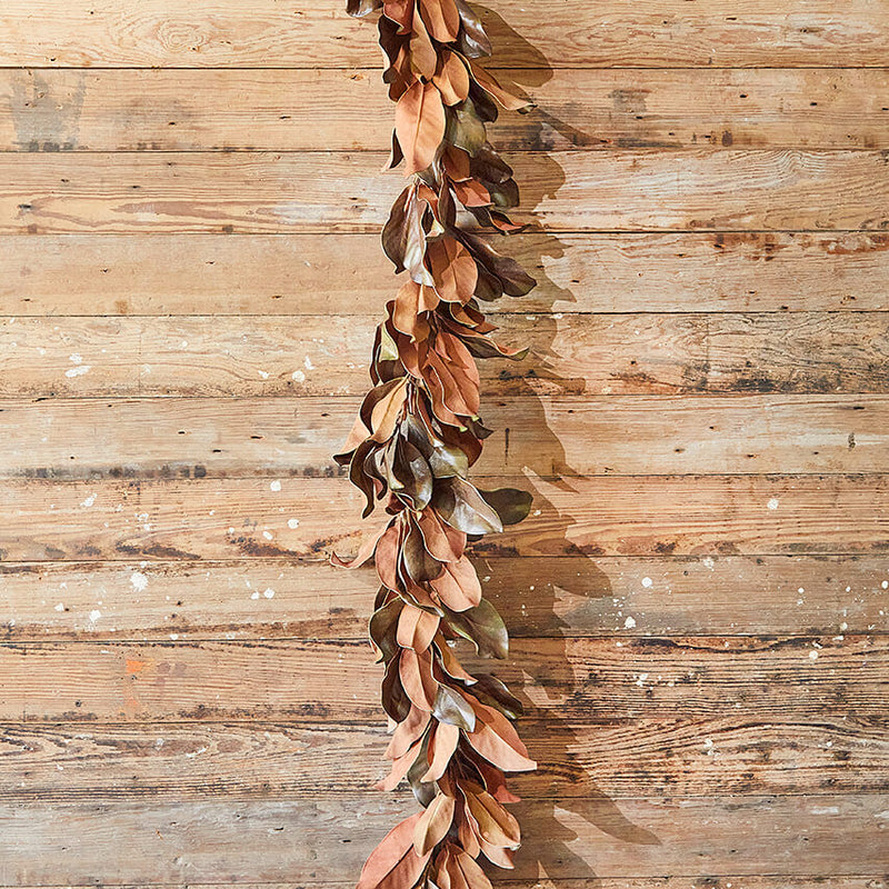 35" Bronzed Magnolia Leaf Garland