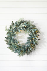 22" Park Hill Frosted Blue Spruce LED Wreath