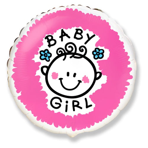 Baby Girl Face Foil Balloon