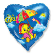 Foil Balloon Girl Rainbow Duck 18 Inch