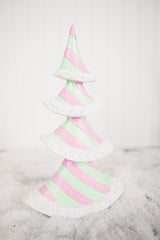11.6 Inchi Resin Pastel Peppermint Layer Tree Sweets-Inspired Christmas Decorative Accen