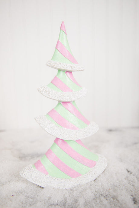 11.6” Resin Pastel Peppermint Layer Tree