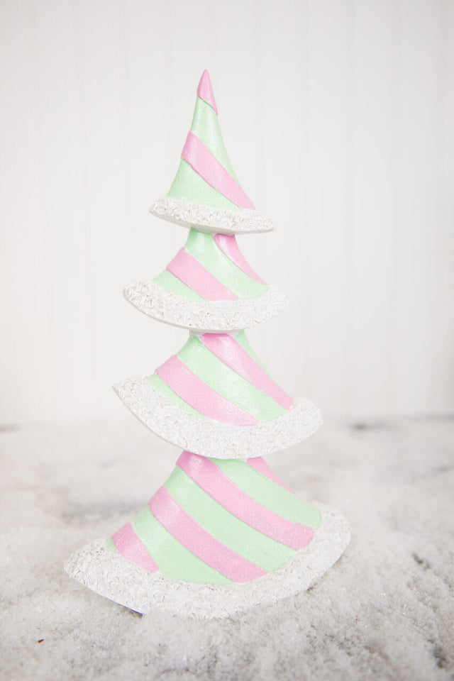 11.6” Resin Pastel Peppermint Layer Tree