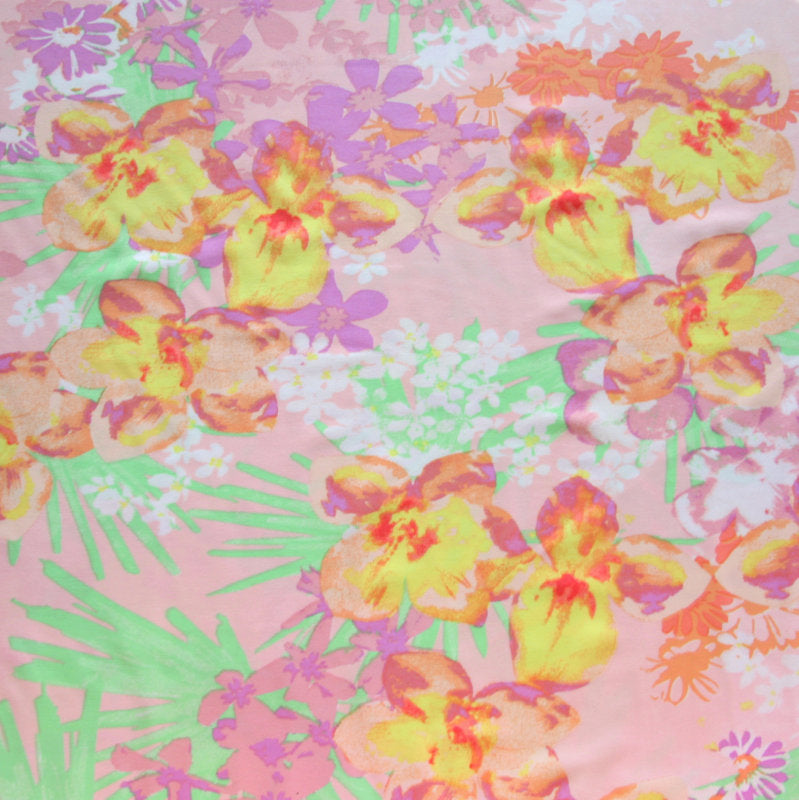 Swim Knit Nylon Lycra Pastel Spring Floral