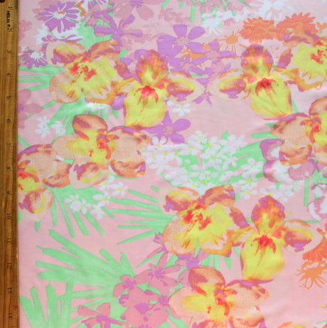 Swim Knit Nylon Lycra Pastel Spring Floral