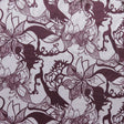 Poly Lycra Athletic Knit Fabric Wine Mauve Floral