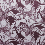 Poly Lycra Athletic Knit Fabric Wine Mauve Floral