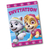 Paw Patrol Girls Invitations 8 Pack