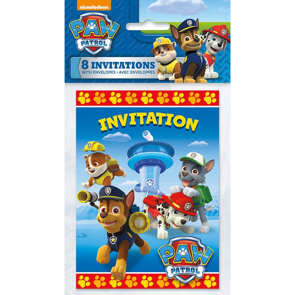 Paw Patrol Invitations 8 Pack