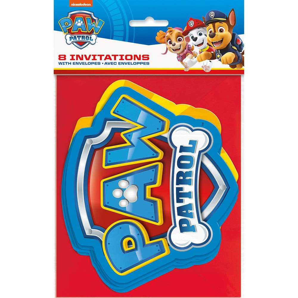 Paw Patrol Party Invitations 8 Pack
