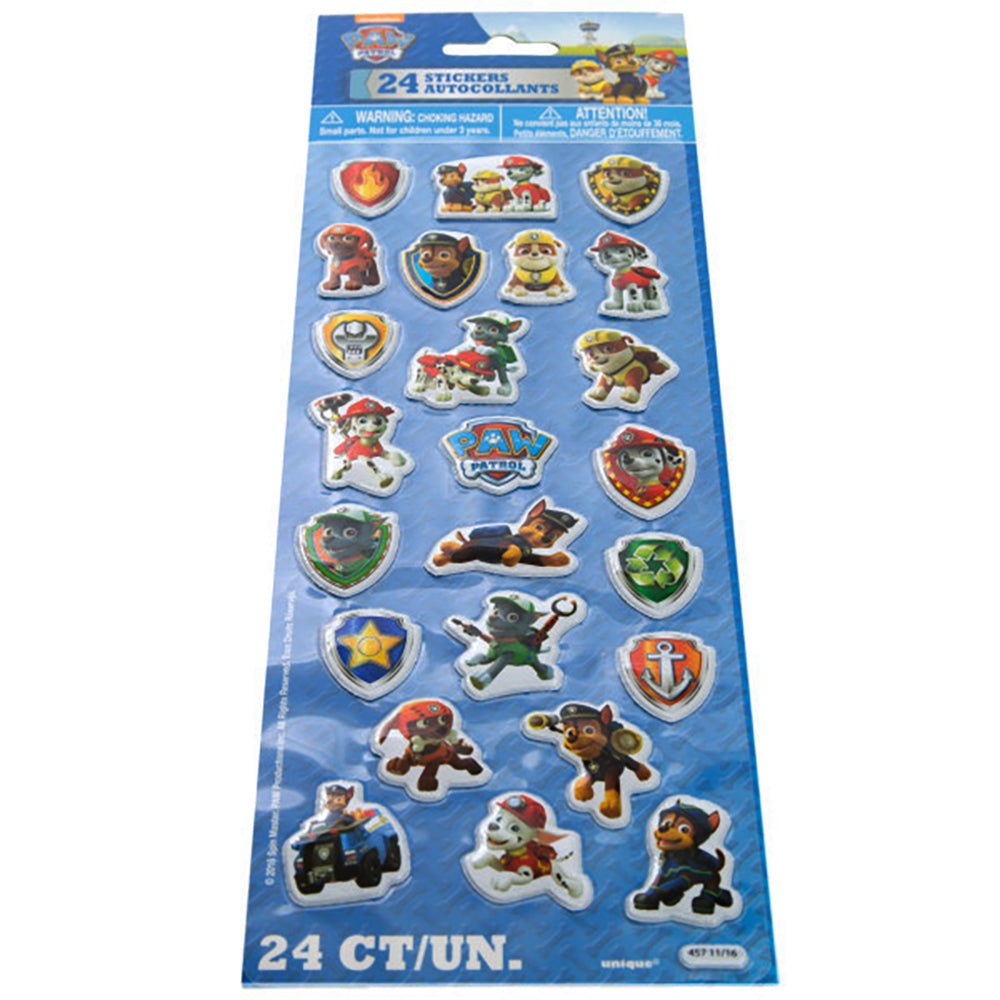 Paw Patrol Puffy Stickers 24 Pack