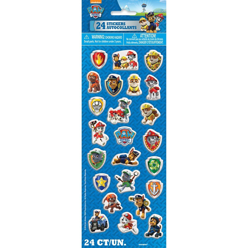 Paw Patrol Puffy Stickers 24 Pack