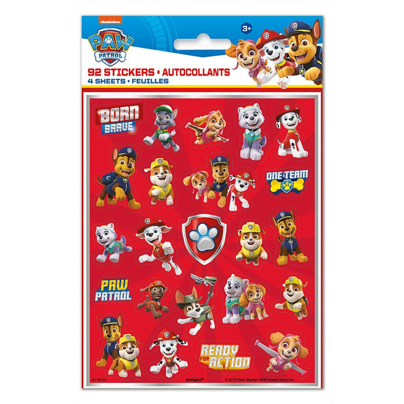 Paw Patrol Stickers Sheets 92 Pack