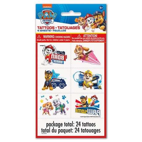 Paw Patrol Temporary Tattoos 24 Pack