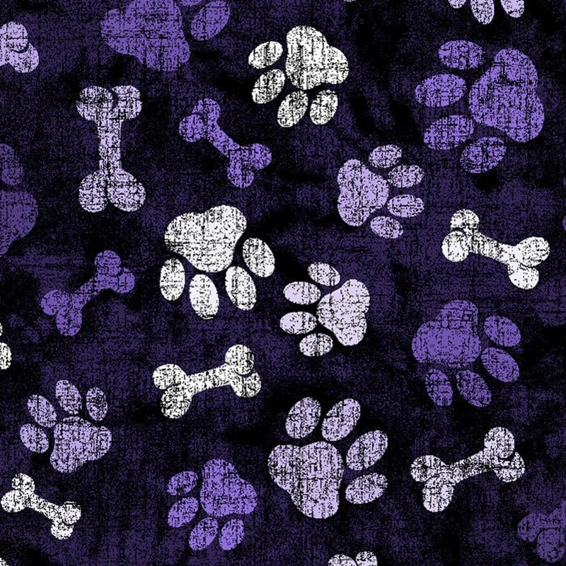 Printed Spandex Paws and Bones Pet Pattern
