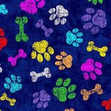 Printed Spandex Paws and Bones Pet Pattern
