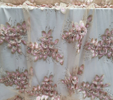 3D Floral Beaded Lace Champagne Nude