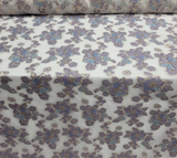 Brocade Floral Organza Fabric Lavender Blue