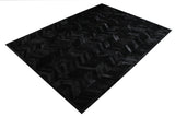 Patchwork PCH214 Cowhide Patchwork Rug - Geometric Chevron Black, 5' X 7', 7' 6" X 9' 6", 9' X 12' (1 Unit)