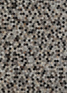 Patchwork PCH217 100% Hairon Leather Fabric - Geometric Octagon, Earthy Browns With Black Accents (5' X 7')