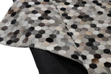 Patchwork PCH217 100% Hairon Leather Fabric - Geometric Octagon, Earthy Browns With Black Accents (5' X 7')