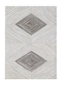 Geometric Diamond Cowhide Patchwork Rug - 100% Hairon Leather Fabric - Multi Geometric Diamond Pattern, Felt Backing (5' X 7')