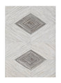 Geometric Diamond Cowhide Patchwork Rug - 100% Hairon Leather Fabric - Multi Geometric Diamond Pattern, Felt Backing (5' X 7')