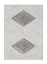 Geometric Diamond Cowhide Patchwork Rug - 100% Hairon Leather Fabric - Multi Geometric Diamond Pattern, Felt Backing (5' X 7')