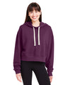 Ladies' Vintage Oversized Cropped Hooded Sweatshirt