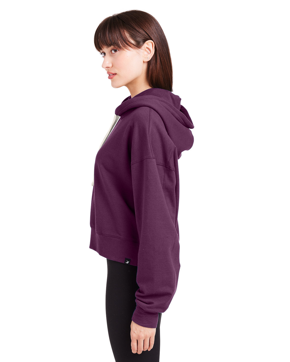 Ladies' Vintage Oversized Cropped Hooded Sweatshirt