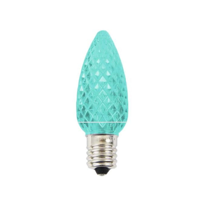 C9 Platinum Elite LED SMD Bulbs – 25 Pack Faceted Teal Commercial Grade Retrofit Holiday Lights