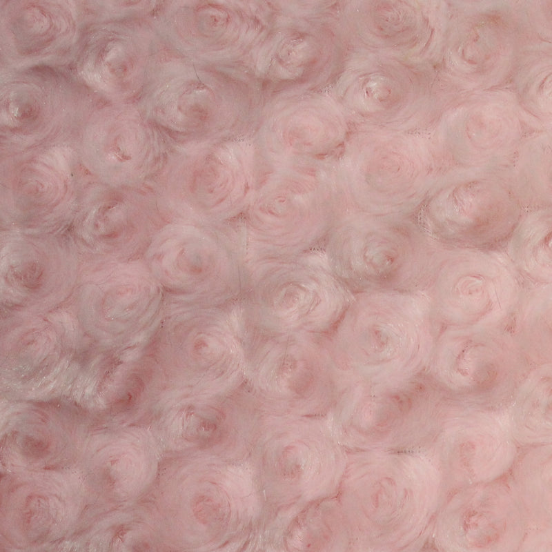 1 Yard Peach Minky Rosebud Fabric 58/60" Width Rose Swirl Embossed