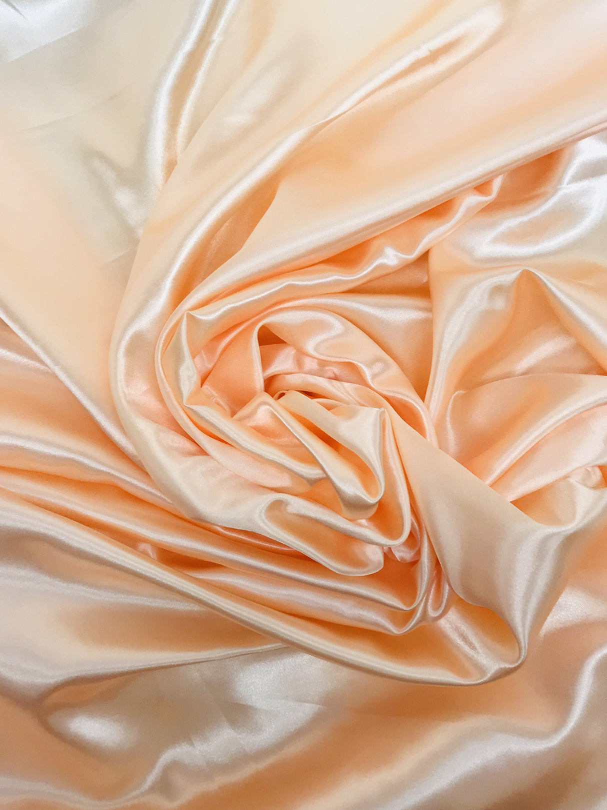 Peach Polyester Satin Fabric - Peach, 58"-60" Width