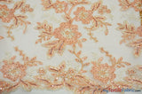 Edith Embroidery Fabric - Two Tone Floral Embroidery, Sheer Tulle, 52" Width, Multiple Colors (1 Yard)
