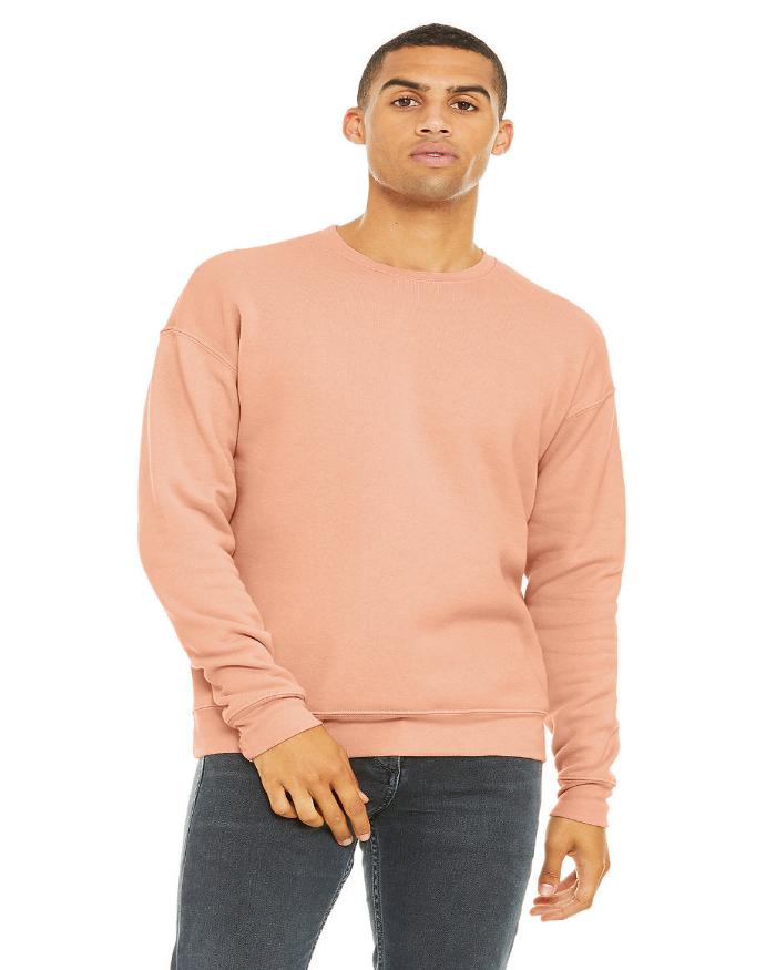 Bella Canvas 3945 Sweatshirt - Peach, Unisex Pullover Crewneck, 52% Airlume Combed And Ring-Spun Cotton, 48% Polyester Fleece (1 Piece)