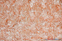 Rosette Satin Polyester Fabric - 3D Satin Floral Embroidery, 52/54" Width (Yards, Bolts, Sample Swatch)