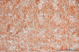 Rosette Satin Polyester Fabric - 3D Satin Floral Embroidery, 52/54" Width (Yards, Bolts, Sample Swatch)