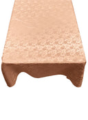 Square Tablecloth Roses Jacquard Satin Fabric - Floral Rose Pattern, 54" X 54" (1 Piece)