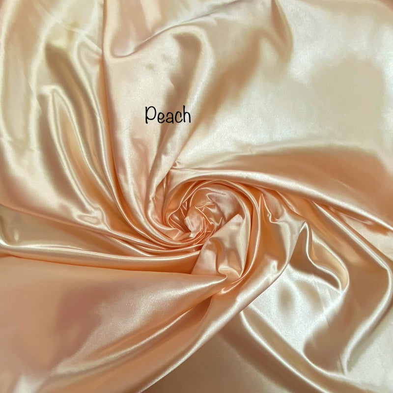Peach Bridal Satin Fabric - Peach, 58"-60" Width (1 Yard)