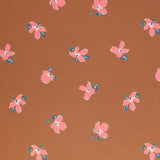 Swim Knit Peach Floral on Terra Cotta