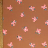 Swim Knit Peach Floral on Terra Cotta