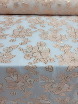 Brocade Floral French Organza in Blush Gold
