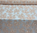 Brocade Floral French Organza in Blush Gold
