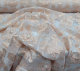 Brocade Floral French Organza in Blush Gold