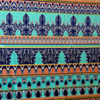 Nylon Spandex Swimsuit Fabric Mint Peach Navy Fleur de Lis Stripe